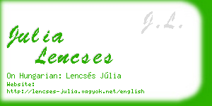 julia lencses business card